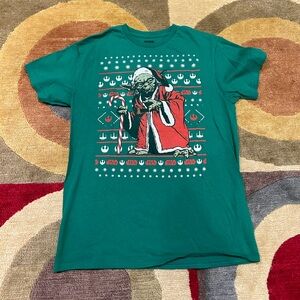 Disney Star Wars Yoda Santa Claus Green Christmas Holiday T Shirt Men’s Medium